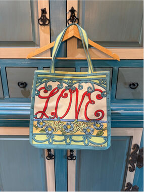Women's Brighton Canvas Tote Bag One Size Yellow Blue